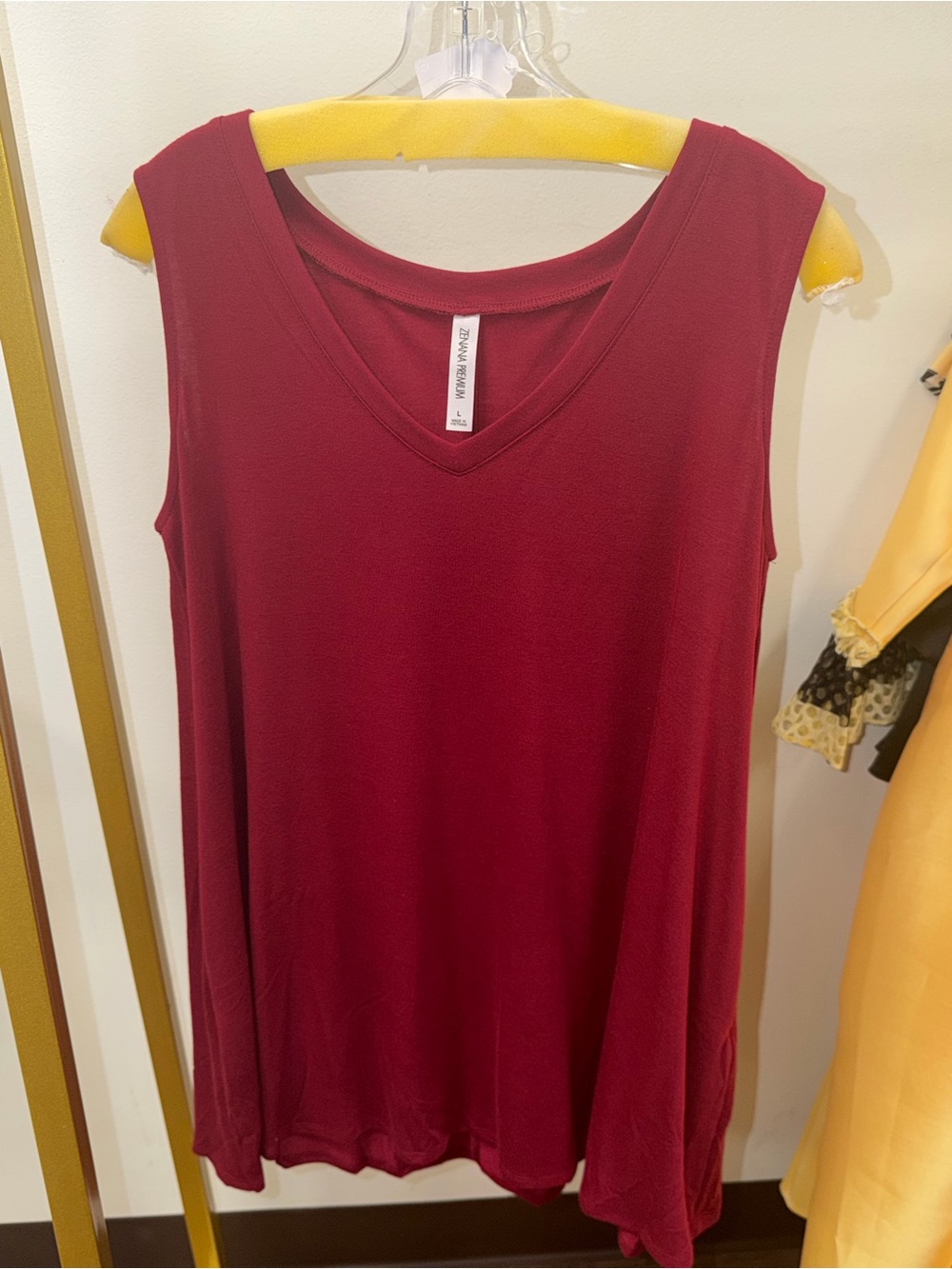 Zenana Outfitters Sleeveless V-Neck Tank - Burgundy